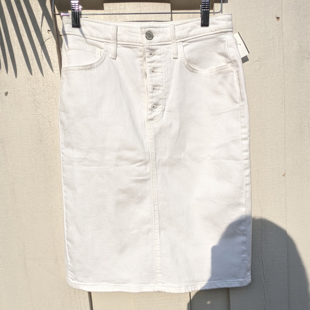 Banana republic white  midi skirt